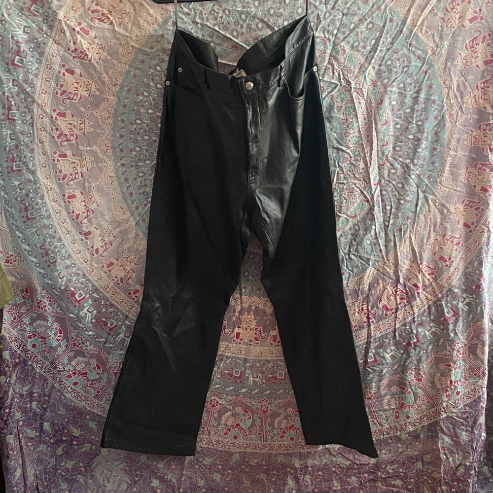 Old Navy Black Leather Jeans